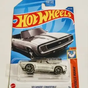 Hot Wheels 2022 Muscle Mania 5 of 10 1969 Camaro Convertible Zamac HCY41