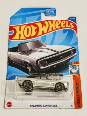 Hot Wheels 2022 Muscle Mania 5 of 10 - 1969 Camaro Convertible Zamac  HCY41
