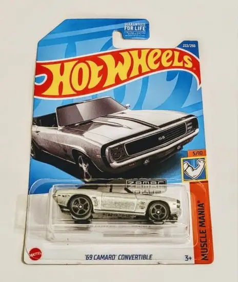 Hot Wheels 2022 Muscle Mania 5 of 10 - 1969 Camaro Convertible Zamac  HCY41