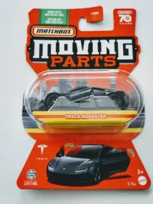 Matchbox 2023 Moving Parts 3 of 54 Tesla Roadster black HLF88