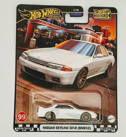 Hot wheels 2024 Boulevard Mix V 99 of 100 Nissan Skyline  GT-R  (BNR32) Godzilla white HRT74
