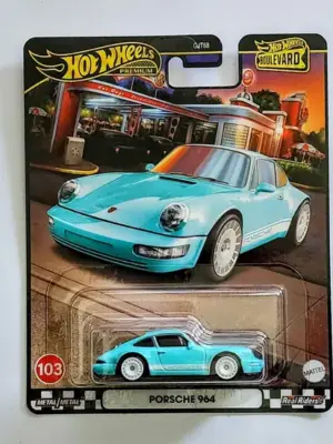 Hot wheels Premium 2024 Boulevard mix 956W 103 of 105 Porsche 964 Aqua pearl blue HRT73