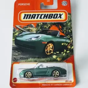 Matchbox 2020 MBX Highway 27 of 100 Porsche 911 Carrera Cabriolet Green HFP42