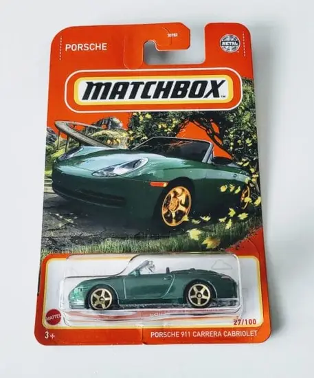 Matchbox 2020 MBX Highway 27 of 100 Porsche 911 Carrera Cabriolet Green HFP42