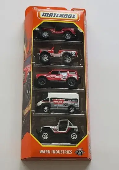 Matchbox 2023 5 Pack Warn Industries HKY19 Bronco, Jeep, Scout