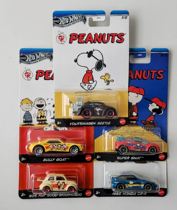 Hot Wheels Silver Series 2024 Peanuts 75th Anniversary Complete Set of 5 - GDG83-957H