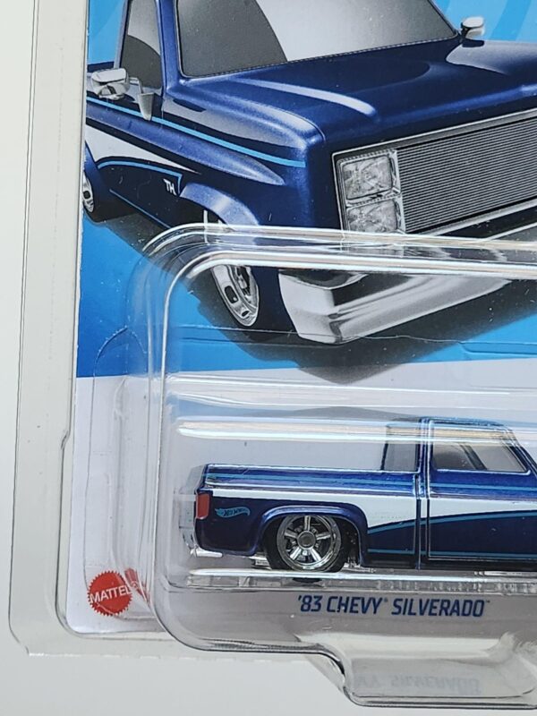 Hot wheels 2024 Then and Now 9 of 10 1983 Chevy Silverado blue HTF44 Super Treasure Hunt (error) w/protector