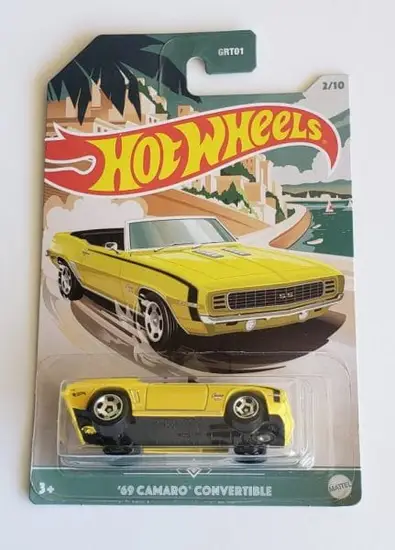 Hot Wheels 2021 Convertible Series 1969 Camaro Convertible Yellow GRT16