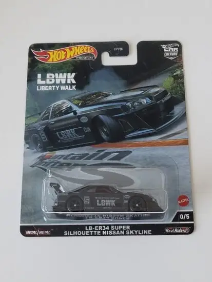 Hot Wheels 2022  Car Culture  Mountain Drifters 0 of 5 LB-ER34 Super Silhouette Nissan Skyline Black Chase HCK01