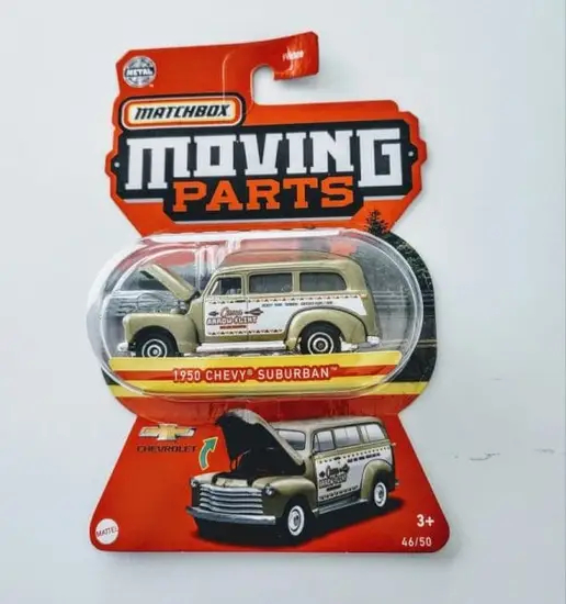 Matchbox 2022 Moving Parts 44 of 50 1950 Chevy Suburban brown HFM96