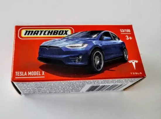 Matchbox 2022 Power Grabs MBX Highway 53 of 100 Tesla Model X Blue HFT84