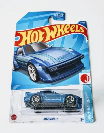 Hot Wheels 2022 HW J-Imports 1 of 10 Mazda RX-7 Greddy Blue HCV76