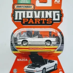Matchbox 2023 Moving Parts 7 of 11 - 1988 Mazda RX-7 white HLF96