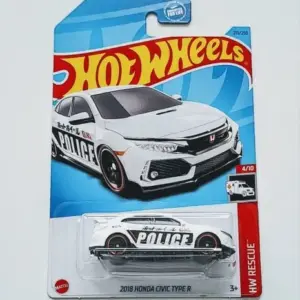 Hot Wheels 2023 HW Rescue 4 of 10 2018 Honda Civic Type R white HKJ21 Japan Police