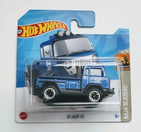 Hot wheels 2023 Baja Blazers 6 of 10 - 1957 Jeep FC Blue Short card HKG72