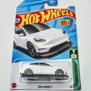 Hot Wheels 2023 HW Green Speed 1 of 10 Tesla Model Y white HKG28