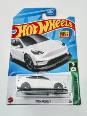 Hot Wheels 2023 HW Green Speed 1 of 10 Tesla Model Y white HKG28