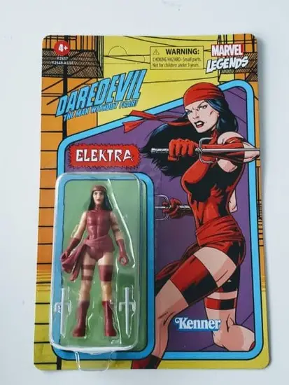 Marvel Legends Retro 3.75 Action Figure Wave 2 Daredevil Elektra F2657 (unpunched card)