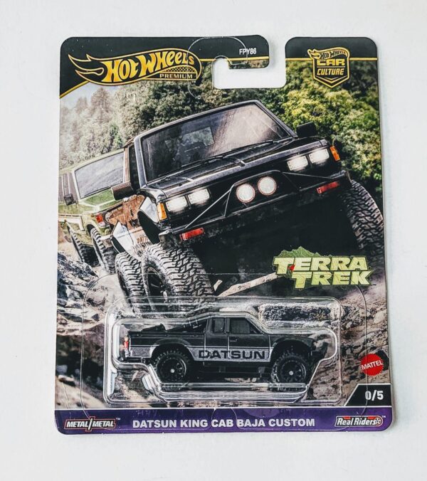 Hot Wheels 2024 Car Culture mix 961C - Terra Trek 0 of 5 Datsun King Cab Baja Custom black chase HRV92 w/protector Hot Wheels 2024 Car Culture mix 961C - Terra Trek 0 of 5 Datsun King Cab Baja Custom black chase HRV92 w/protector