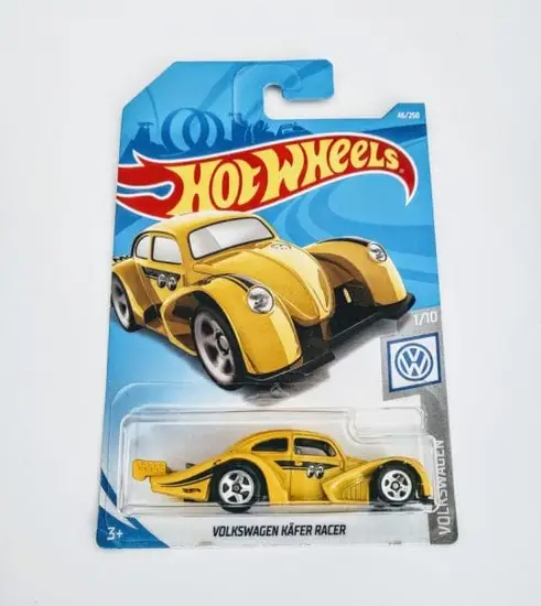 Hot Wheels 2019 1 of 10 Volkswagen Kafer Racer Moon Eyes Yellow FYD55