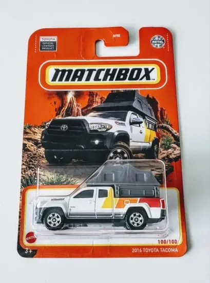 Matchbox 2022 MBX Mountain 100 of 100 - 2016 Toyota Tacoma White HFP85