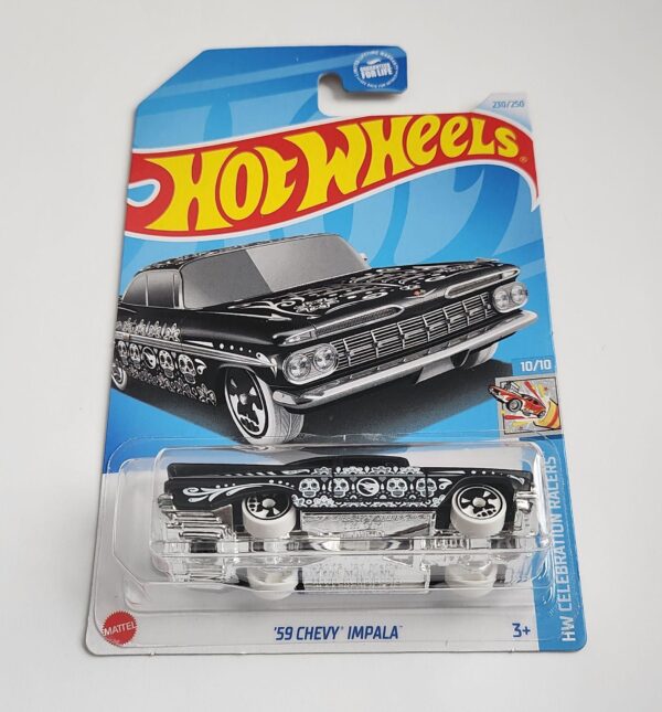 Hot Wheel 2024 HW Celebration Racers 10 of 10 1959 Chevy Impala black HTB02 (Case P Treasure Hunt)
