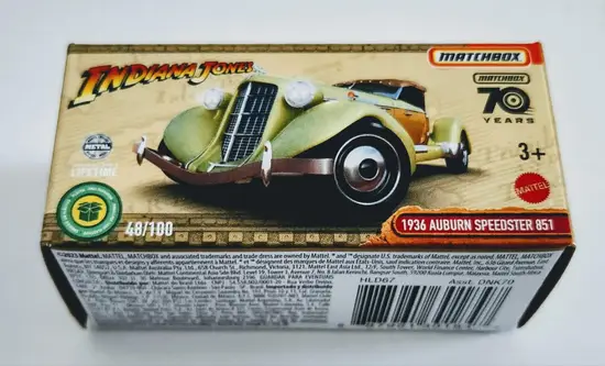Matchbox 2023 Power Grabs 48 of 100 - Indiana Jones 1936 Auburn Speedster 851 HLD67