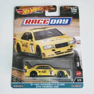 Hot Wheels 2023 Car Culture Race Day 5 of 4 - 1994 AMG-Mercedes C-Class DTM Touring Car yellow HCK62