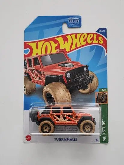 Hot Wheels 2022 Mud Studs 3 of 5 2017 Jeep Wrangler orange treasure hunt HCY03