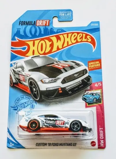 Hot Wheels 2021 HW Drift Custom 2018 Ford Mustang GT (Formula Drift) White GTD46 - Kroger