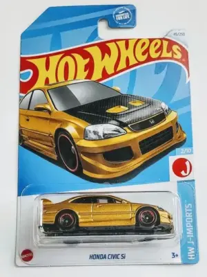 Hot wheels 2024 HW J-imports 2 of 10 Honda Civic Si gold/black carbon fiber hood HTC41