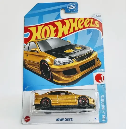 Hot wheels 2024 HW J-imports 2 of 10 Honda Civic Si gold/black carbon fiber hood HTC41