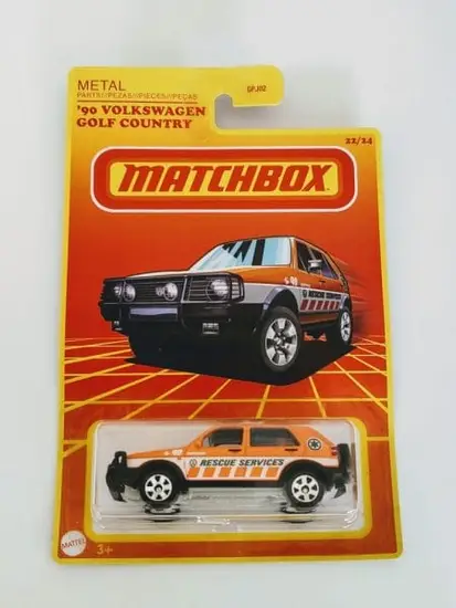 Matchbox 2021 Retro Series 22 of 24 1990 Volkswagen Golf Country orange GwJ56
