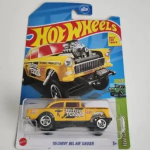 Hot Wheels 2023 HW Gassers 1 of 5 1955 Chevy Bel-Air Gasser yellow HKH61 Tri-Five Terror