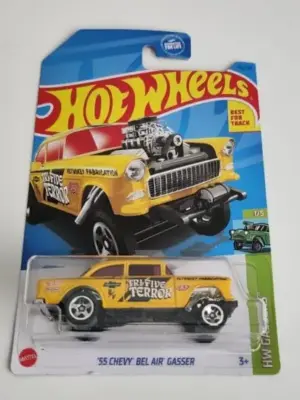 Hot Wheels 2023 HW Gassers 1 of 5 - 1955 Chevy Bel-Air Gasser yellow HKH61 (Tri-Five Terror)