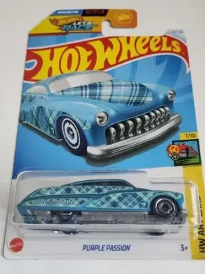 Hot Wheels 2024 HW art cars 7 of 10 Purple Passion blue Treasure hunt HTF22 (case H)