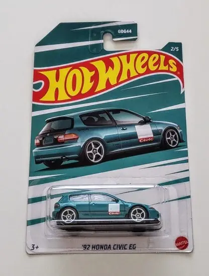 Hot Wheels 2022 Honda Civic Anniversary 1 of 5 1992 Honda Civic EG Green HDH20