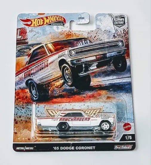 Hot wheels 2022 Car Culture Drag Strip 4 of 5 1965 Dodge Coronet white (Ram Chargers)