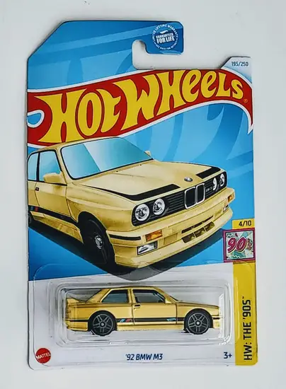 Hot wheels 2024 HW The 90s 4 of 10 - 1992 BMW M3 yellow HTB06