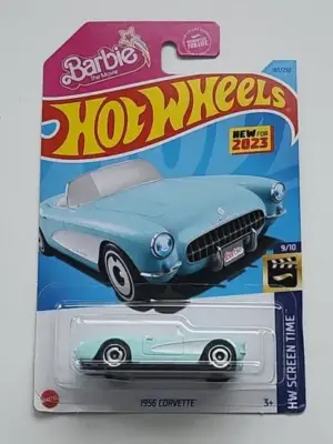 Hot wheels 2023 HW Screen 9 of 10 - Barbie The Movie 1956 Corvette Blue HKK87