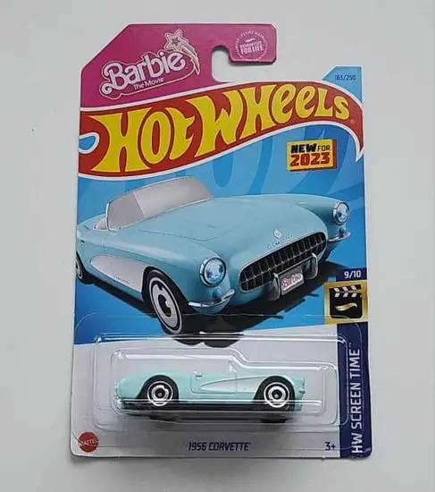 Hot wheels 2023 HW Screen 9 of 10 - Barbie The Movie 1956 Corvette Blue HKK87
