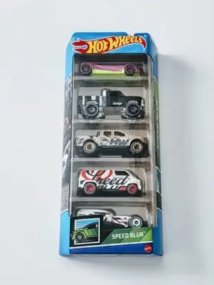 Hot Wheels 2022 5 pack Speed Blur HFV84 - Ford F-150,  Power Wagon, Custom Van