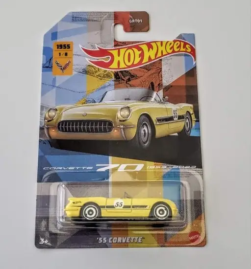 Hot Wheels 2022 Corvette 70th anniversary series 1 of 8 - 1955 Corvette yellow HLH49