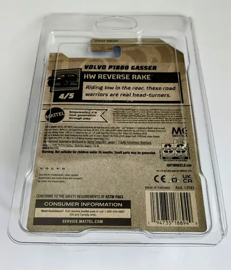 Hot wheels 2024 HW Reverse Rake 4 of 5 Volvo P1800 Gasser turquoise Super Treasure Hunt HFT37 w/protector