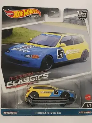 Hot wheels 2023 Premium Car Culture Modern Classics Series 3 -1 of 5 Honda Civic  EG yellow HKC67 (Spoon Sports)