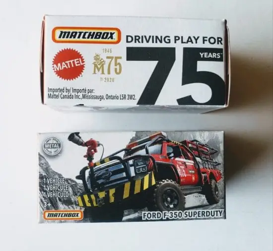 Matchbox 2020 Power Grabs Mattel 75th Anniversary Ford F-350 Super Duty Fire Truck