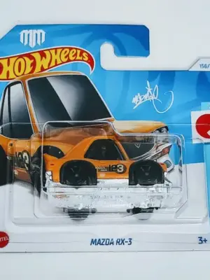 Hot wheels 2024 HW J-imports 7 of 10 Mazda Rx-3 orange (Mad Mike) short card HRY71
