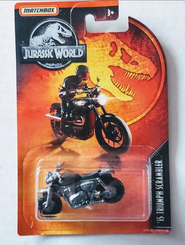 Matchbox 2019 Jurrassic world 2015 Triumph Scrambler black MB1116
