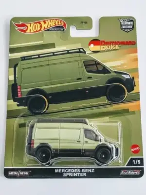 Hot Wheels 2022 Deutschland Design Series 2 - 1 of 5 Mercedes-Benz Sprinter Olive HCJ96