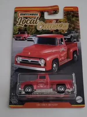 Matchbox 2022 Local Cruisers 8 of 12 1956 Ford F-100 Pickup red HFJ43